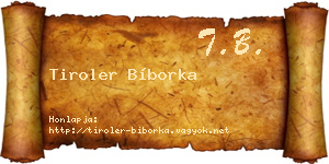 Tiroler Bíborka névjegykártya